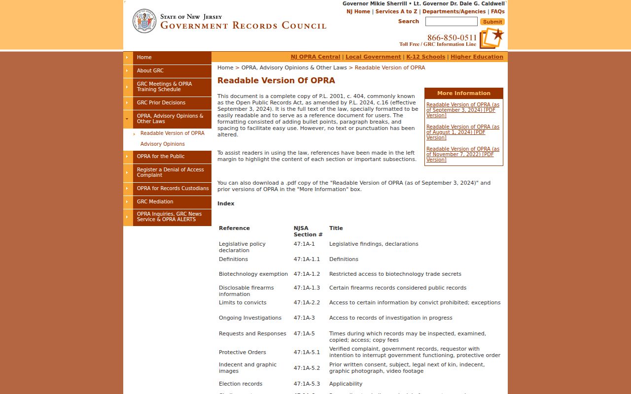 Princeton residents directory New Jersey OPRA guidance