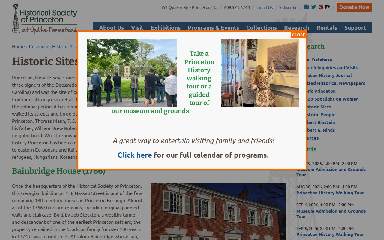 Princeton neighbors historical context through Historic Sites collection