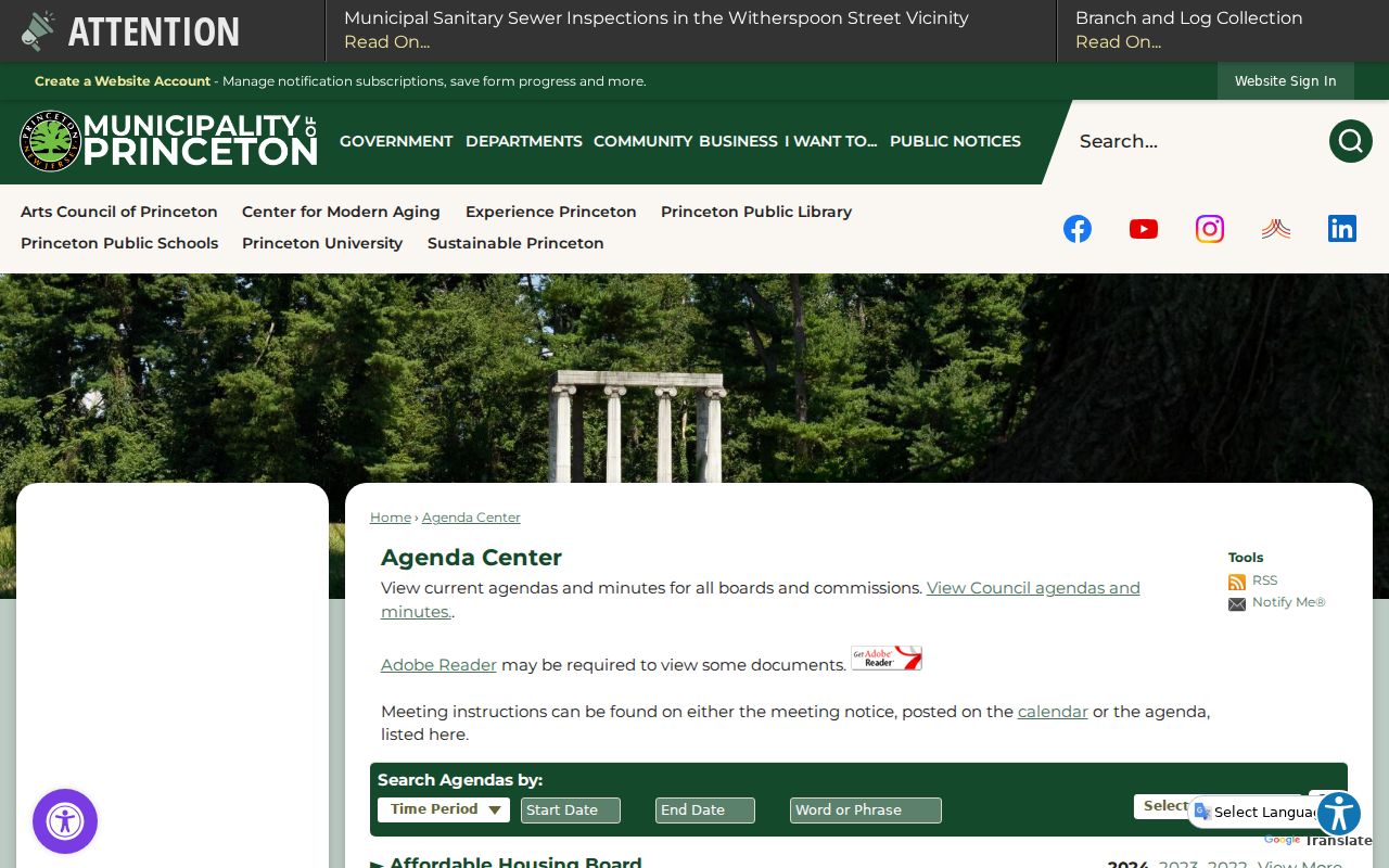 Princeton neighbors public meeting Agenda Center