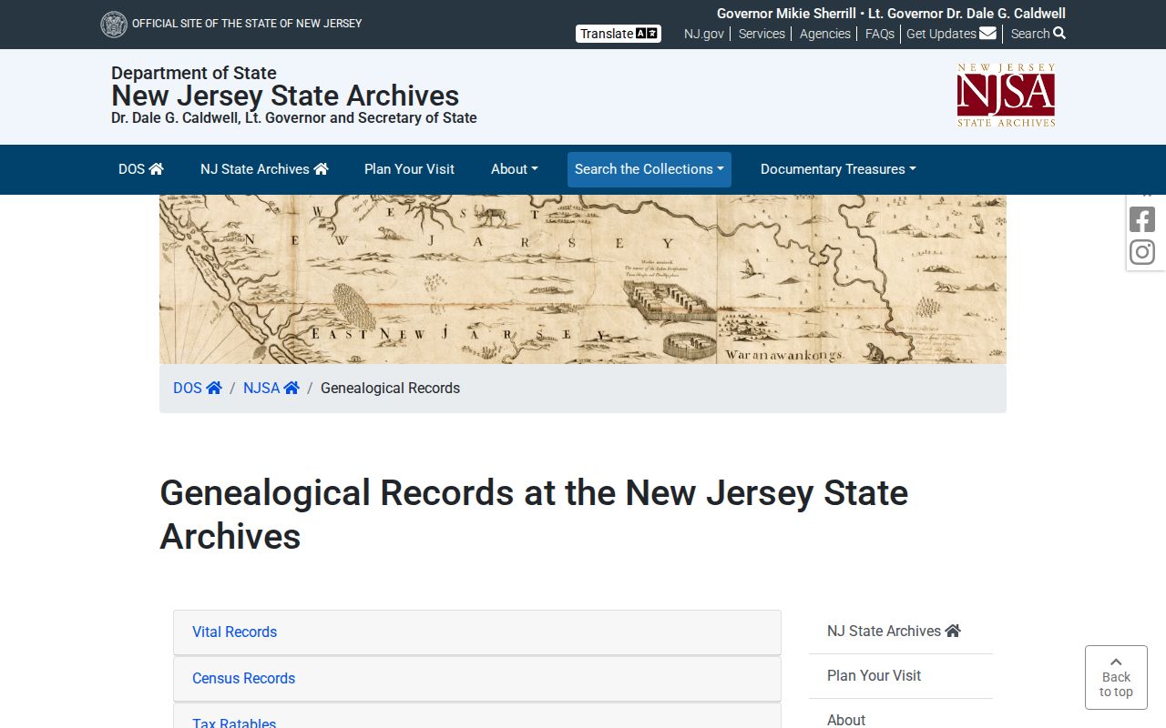 Princeton resident lookup New Jersey Archives genealogical collections