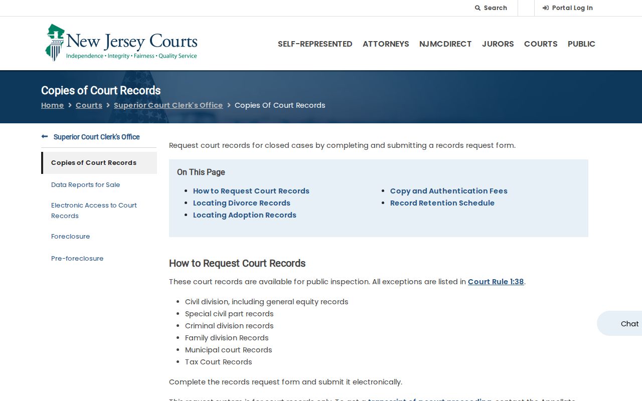 Princeton resident lookup NJ court record copy instructions