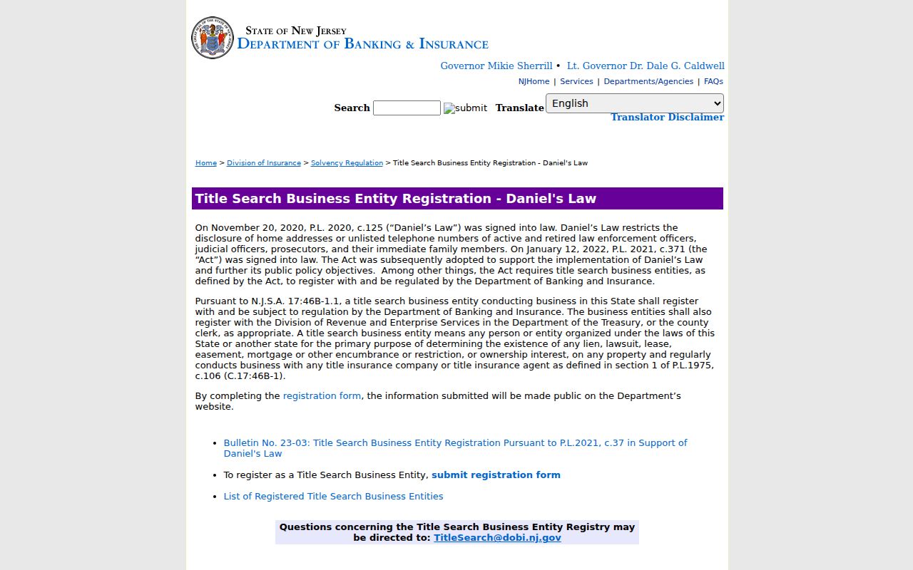 Princeton street directory New Jersey title-search registration information