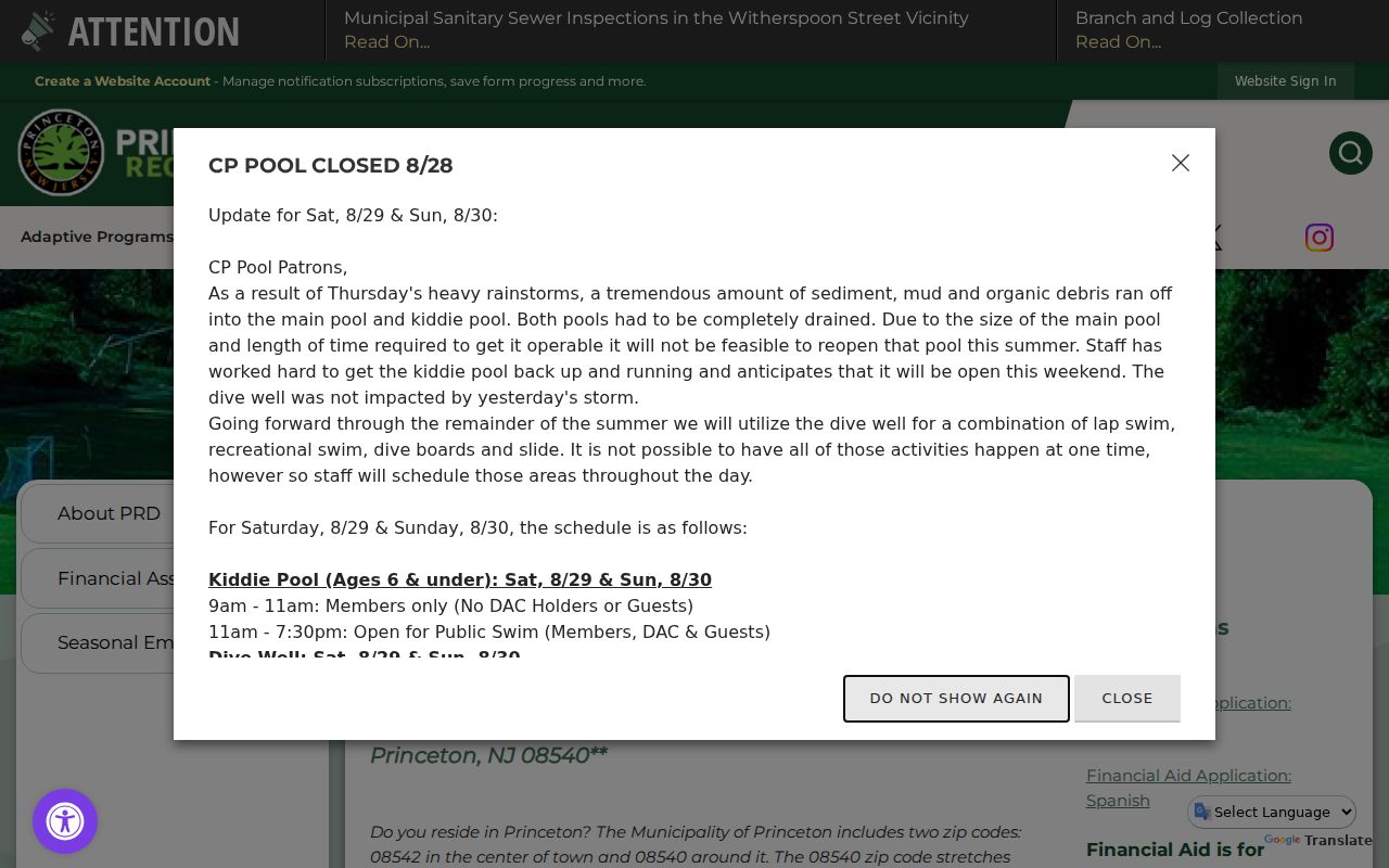 Princeton ZIP code directory municipal ZIP boundary notice